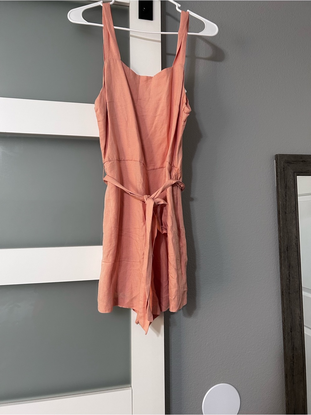 Peach One-Piece Romper with Tie Waist